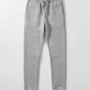 Brushed fleece joggers in heather grey