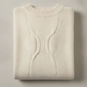 Merino wool knit sweater in cream